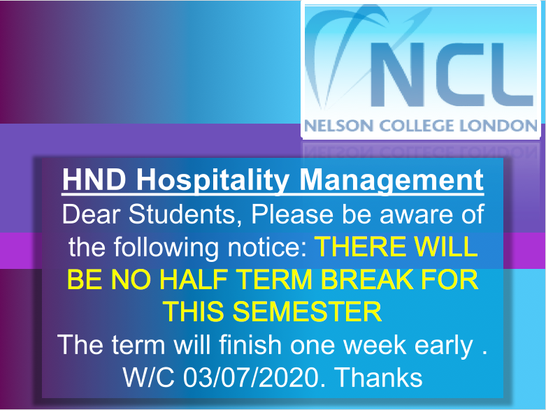 HND Hospitality Management
