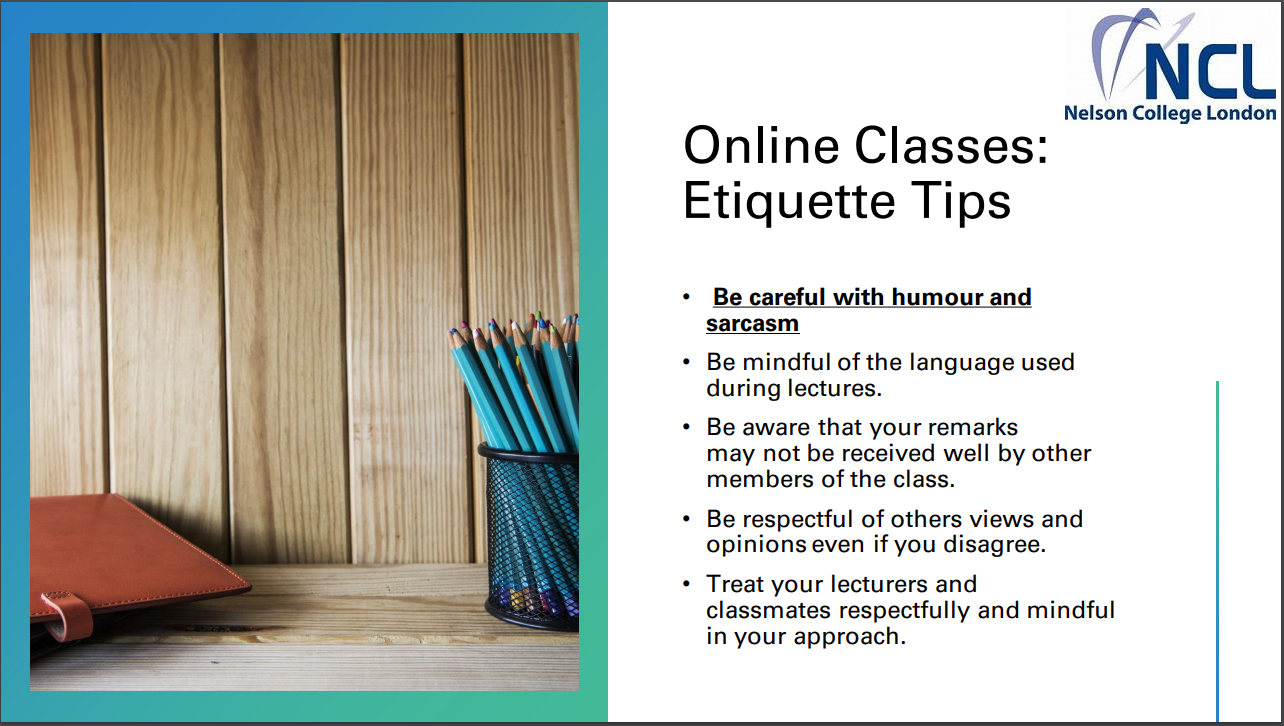 Online Classes - Etiquette Tips