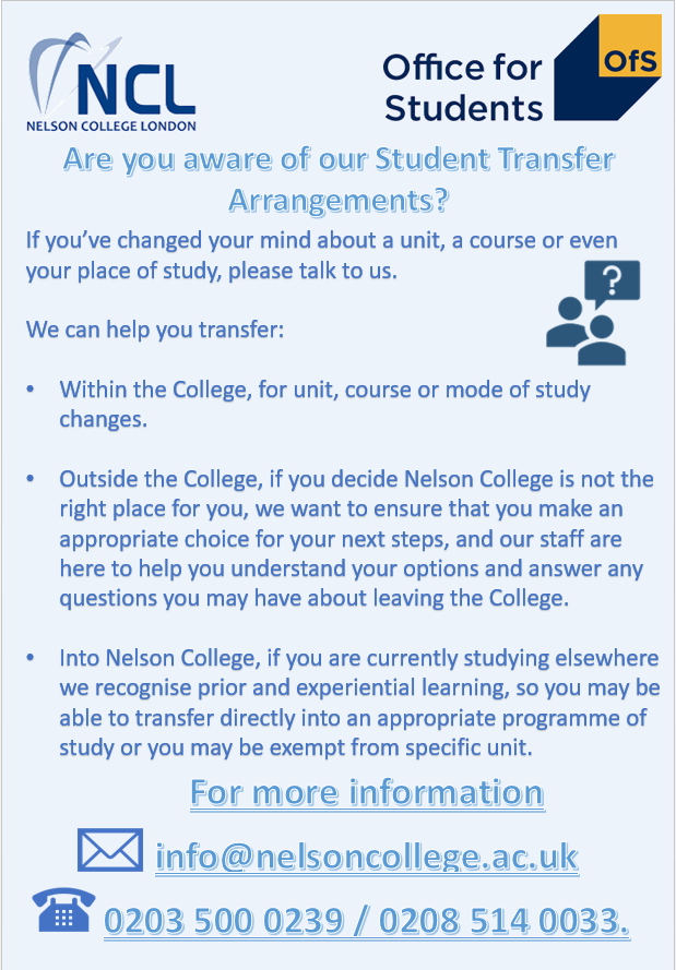 Office for Students (OFS) - Student Transfer Arrangements