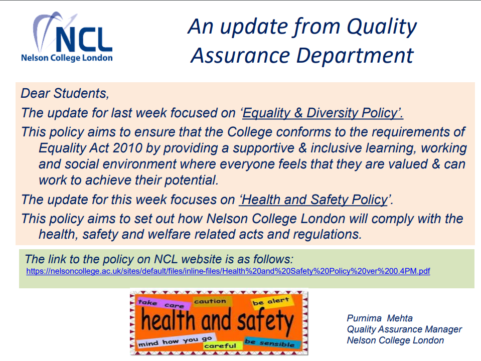 An Update from Quality Assurance Department