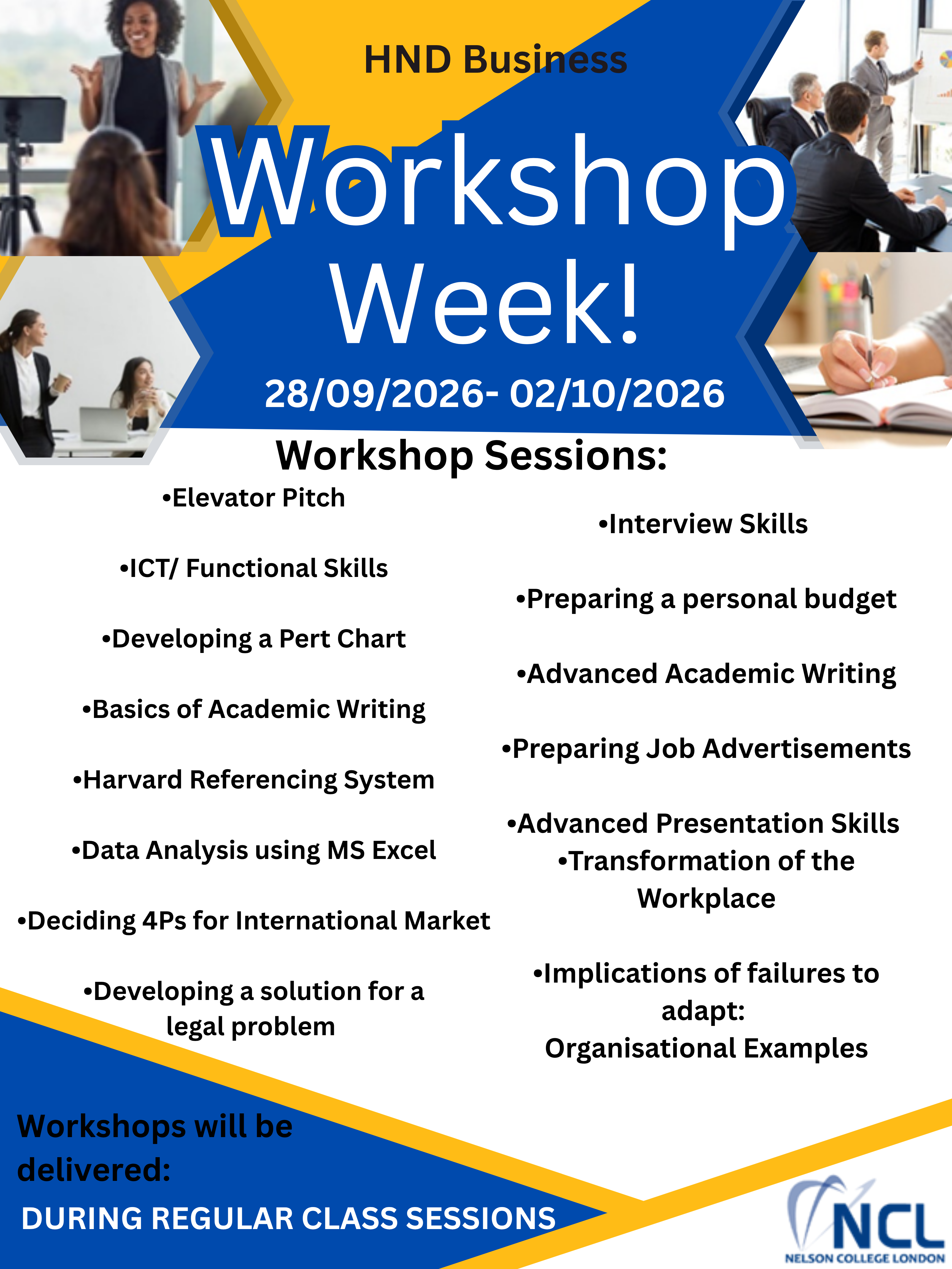 Workshop Week !! 28/09/26-02/10/26